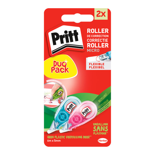 Pritt - correctieroller Micro Roller, blister met 2 stuks waarvan 2de aan halve prijs