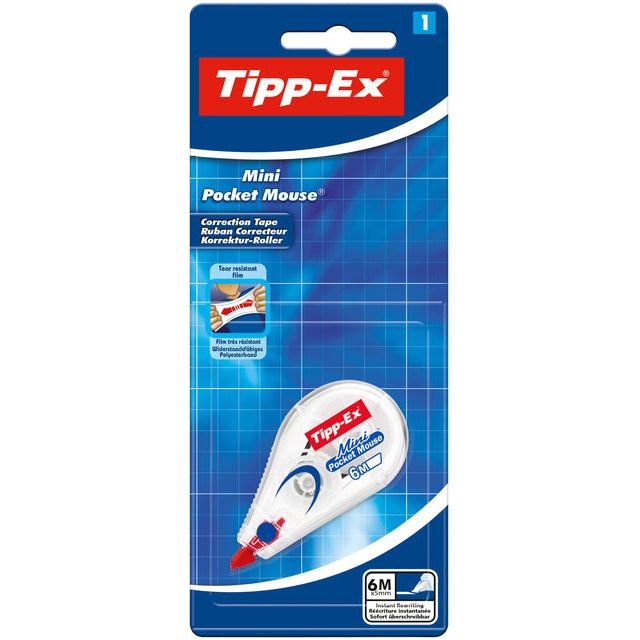 Tipp -ex - Korrektur Moller Mini Pocket Maus 5mm | Blasen Sie ein 1 Stück | 10 Stück