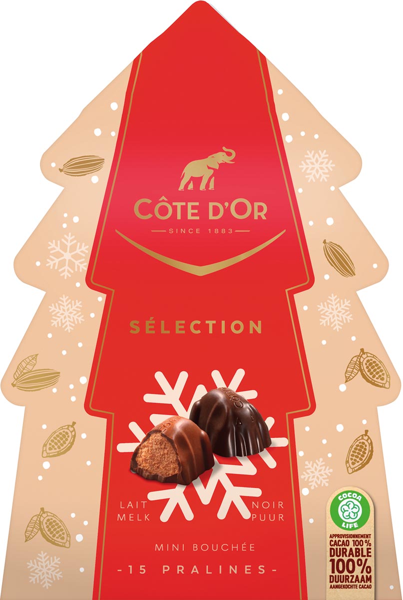 Côte d'Or - Côte d'or Selection kerstboom chocolade, doos van 130 g