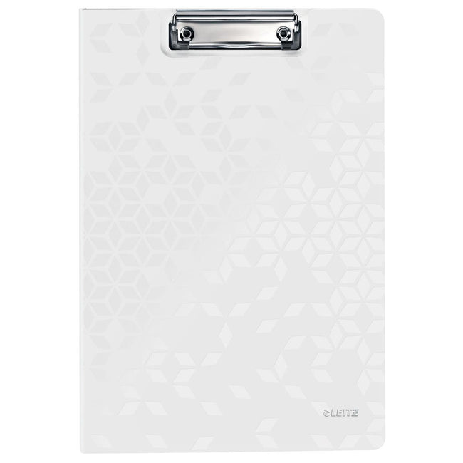 Leitz - WOW clip folder with cover, ft A4, white