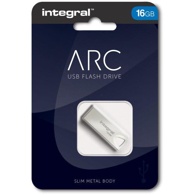 Integrale - Chiavetta USB ARC 2.0, 16 GB, argento