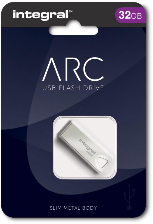 Integral - ARC USB stick 2.0, 32 GB, silver