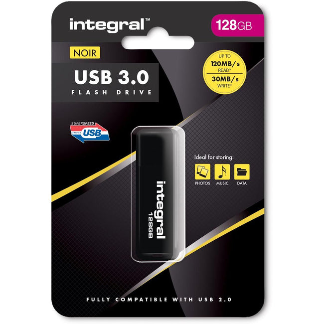 Integral - USB stick 3.0, 128 GB, black