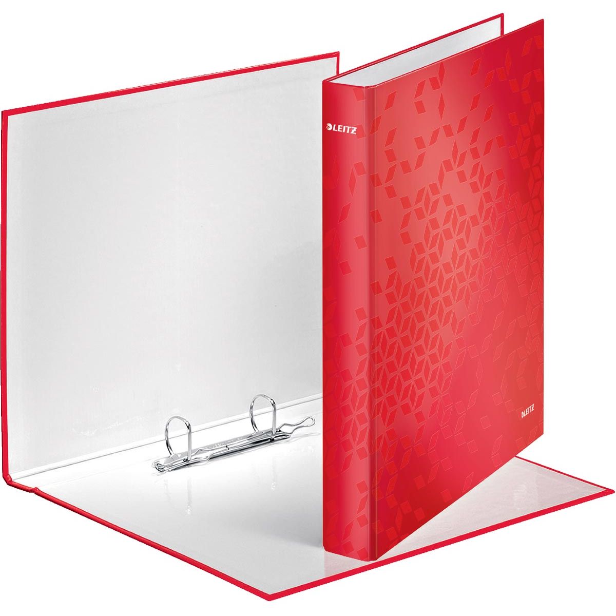 Leitz - Classeur à anneaux WOW A4 maxi 2 anneaux mécanisme D 25mm rouge