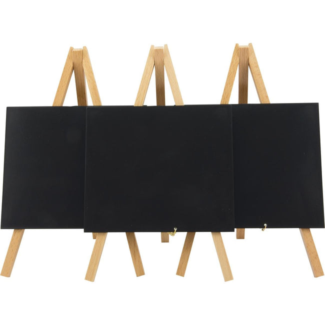 Securit - Lavagna da tavolo Mini, ft 24 x 15 cm, faggio, confezione da 3