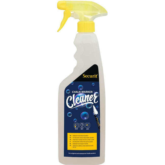 Securit - spray detergente per lavagne in gesso e vetro, flacone da 750 ml