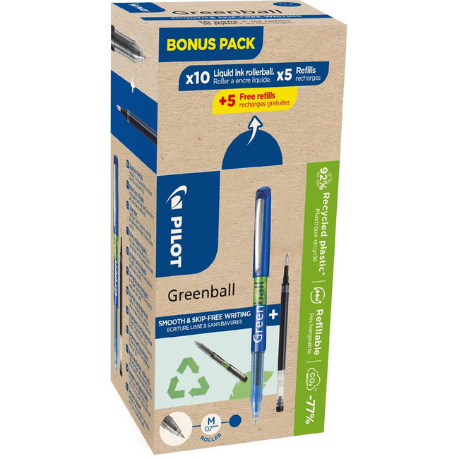 Pilot -  Greenball roller, medium punt, 10 rollers + 10 vullingen, medium, blauw