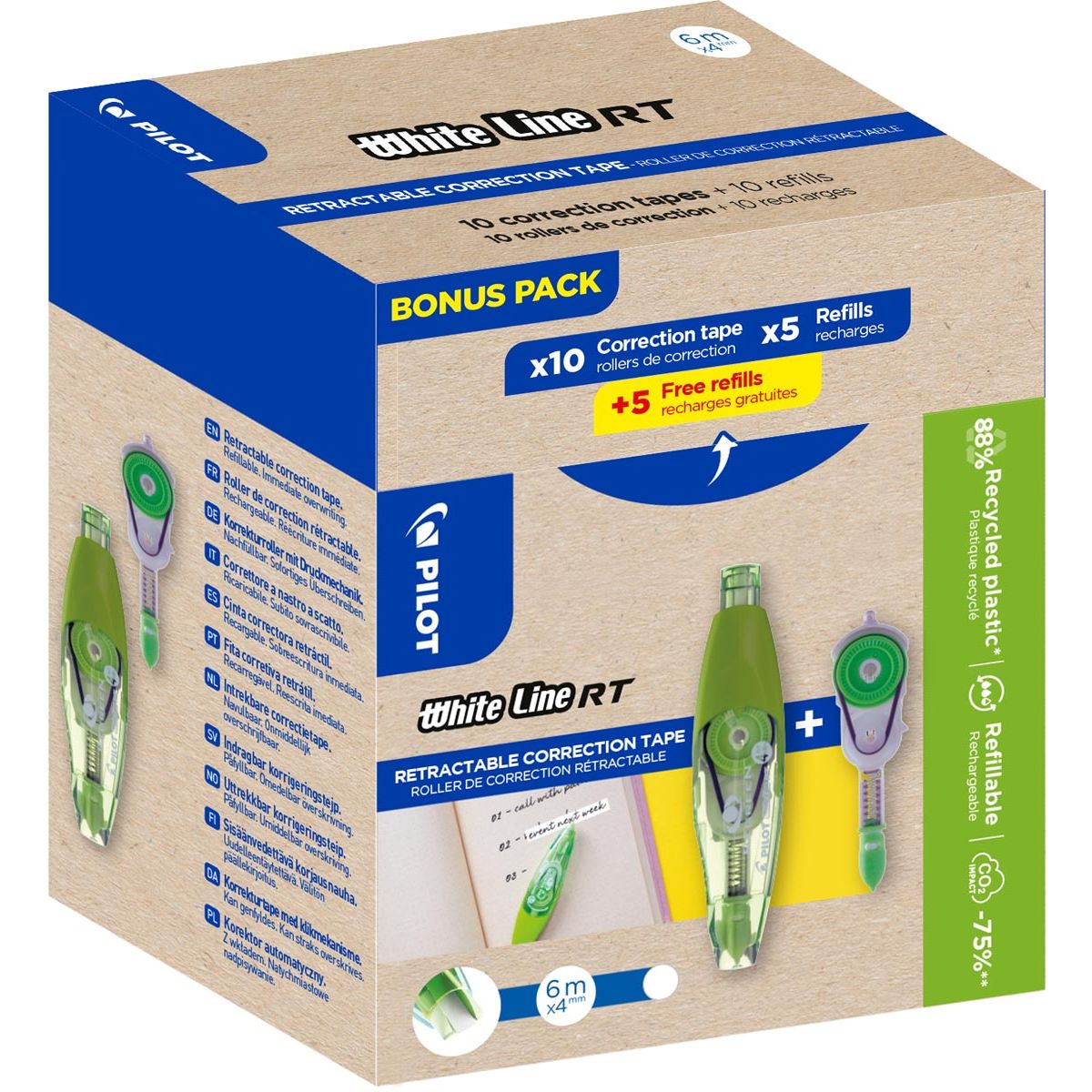 Pilot -  Whiteline RT, 10 correctierollers + 10 vullingen