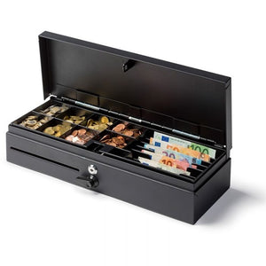Klika - Cajón portamonedas abatible poco profundo negro