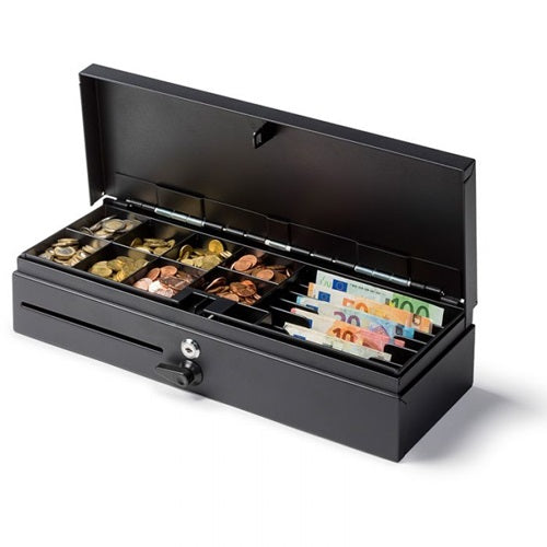 Klika - Cajón portamonedas abatible poco profundo negro