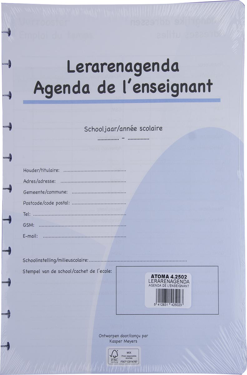 Atoma -  vulling voor lerarenagenda, A4