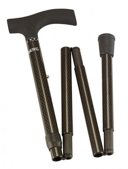 Able2 -  Wandelstok  opvouwb carbon soft recht zwart