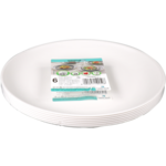 GoldPlast - Board | Minéral | Réutilisable | Incassable | Round | 1 Profession PP | Ø23,5 cm | Blanc | 6 morceaux