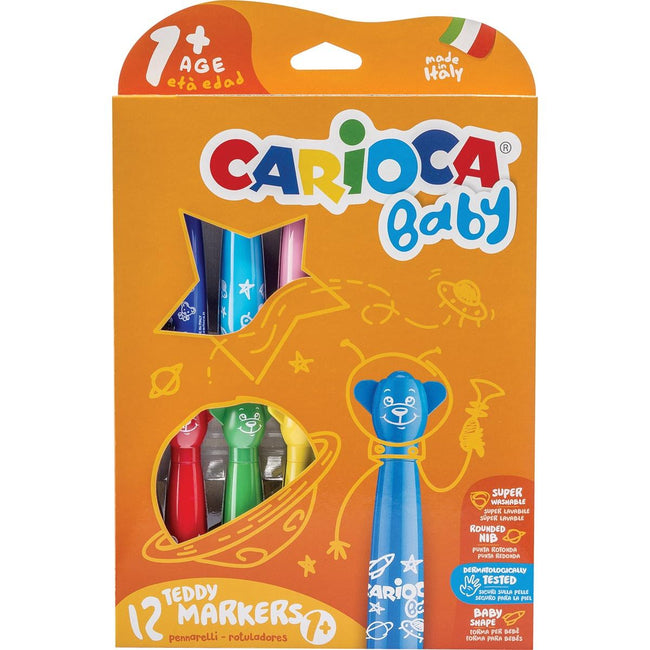 Carioca - viltstift Baby Teddy, doos van 12 stuks in geassorteerde kleuren