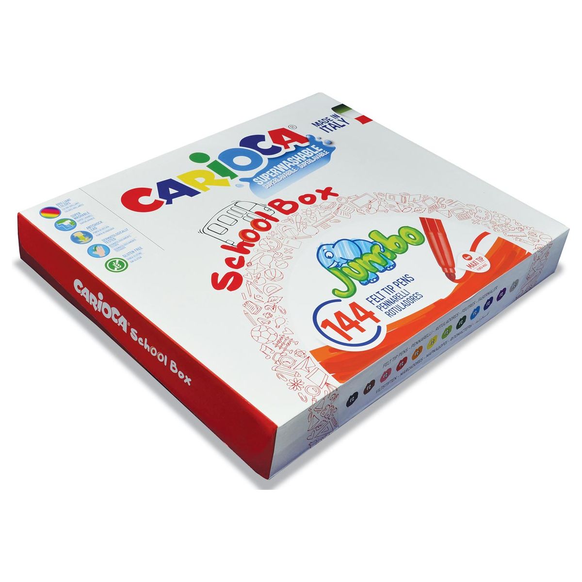 Carioca - Filz -Tip -Stifte, Box mit 144 Markierungen (Classicpack)