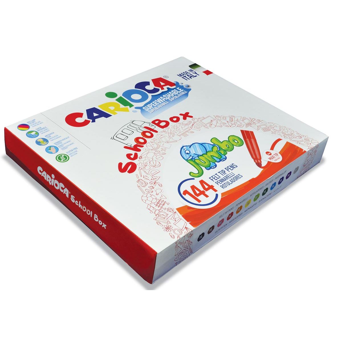 Carioca - pennarelli, scatola con 144 pennarelli (pack classe)