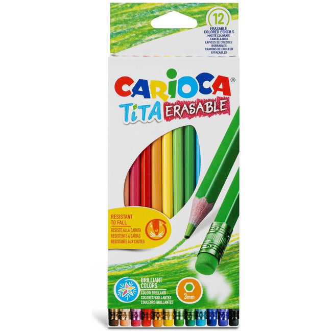 Carioca - kleurpotlood met gum Tita, 12 stuks in een kartonnen etui