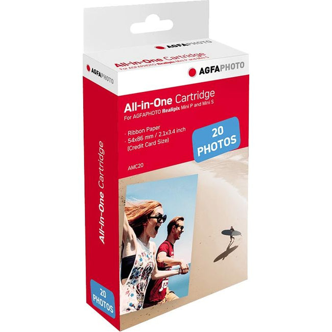 AgfaPhoto - AgfaPhoto vulling voor fotoprinter Realipix Mini P, cartridge en 20 vel fotopapier