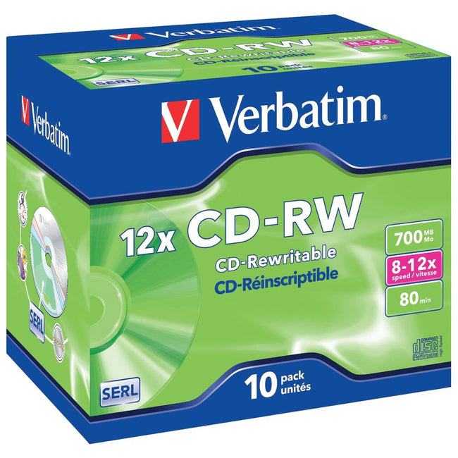 Verbatim - Verbatim CD rewritable CD-RW, doos van 10 stuks, individueel verpakt (Jewel Case)