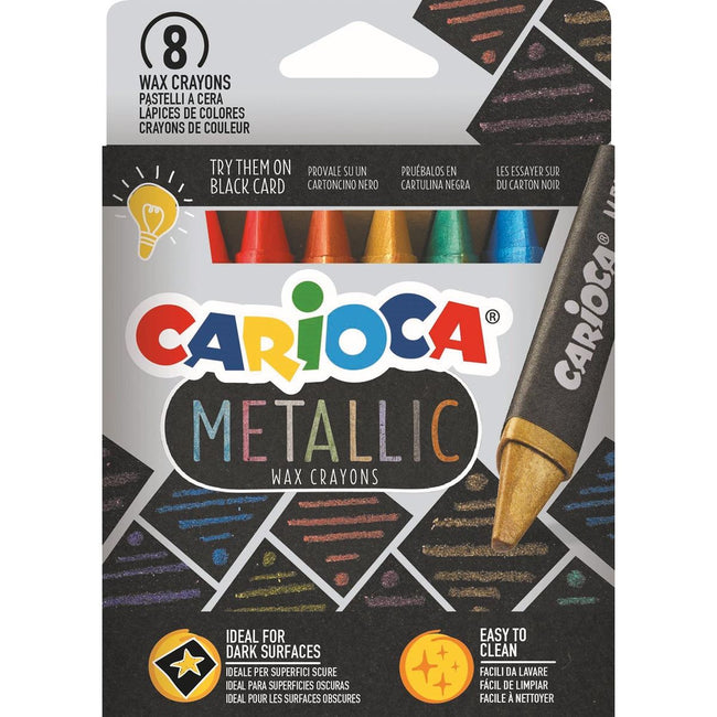 Carioca - waskrijt Wax Metallic, kartonnen etui van 8 stuks