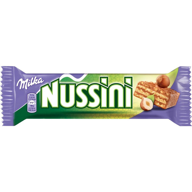 Milka -  Miilka Nussini reep chocolademelk en hazelnoot, 31,5 g