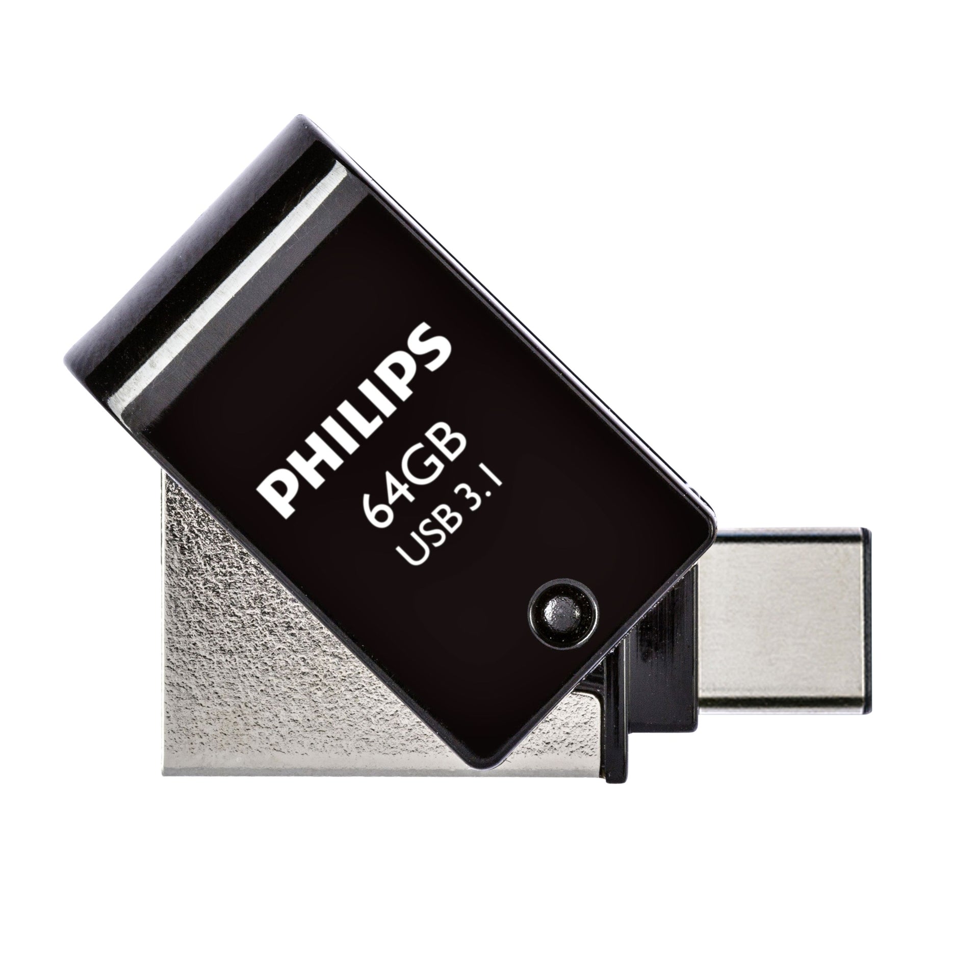 Philips - Clé USB 3.1 USB-C 2-en-1 noir minuit 64Go