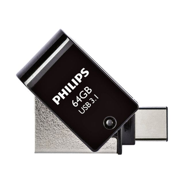 Philips - USB-stick 3.1 USB-C 2-in-1 midnight black 64GB