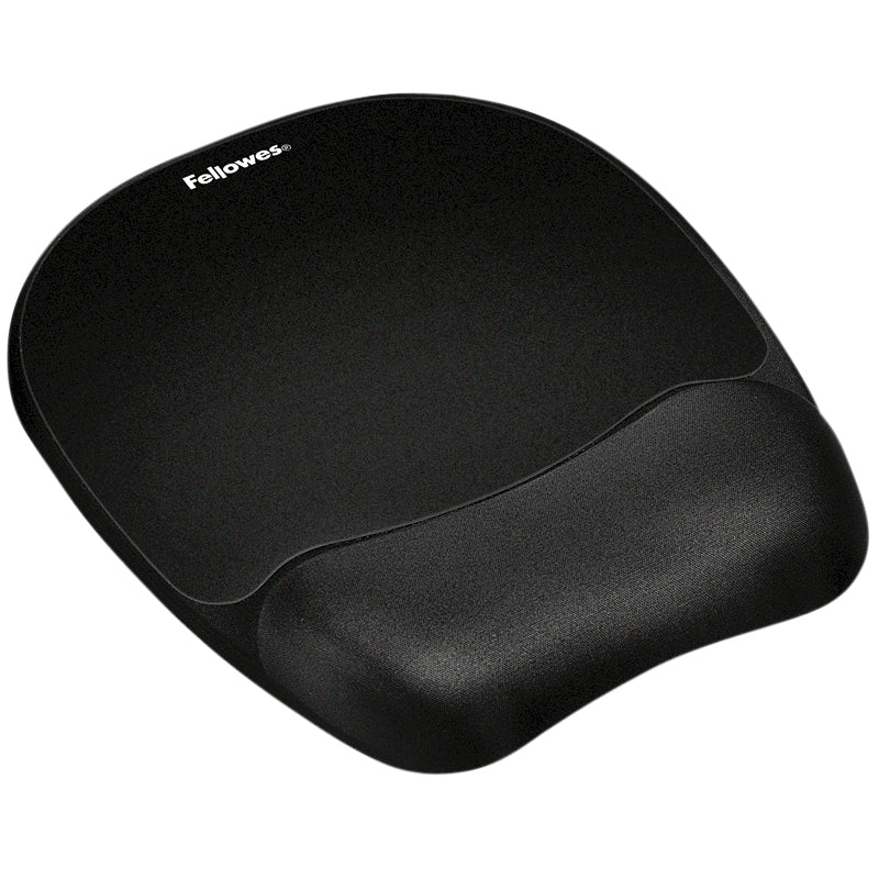 Fellowes - Tappetino per mouse con supporto per polso in memory foam nero