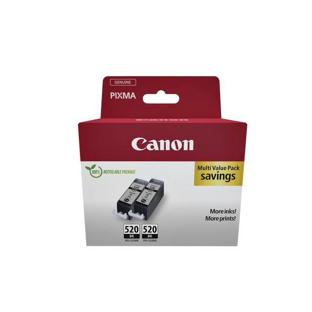 Canon -  Inktcartridge  pgi-520 zwart 2x