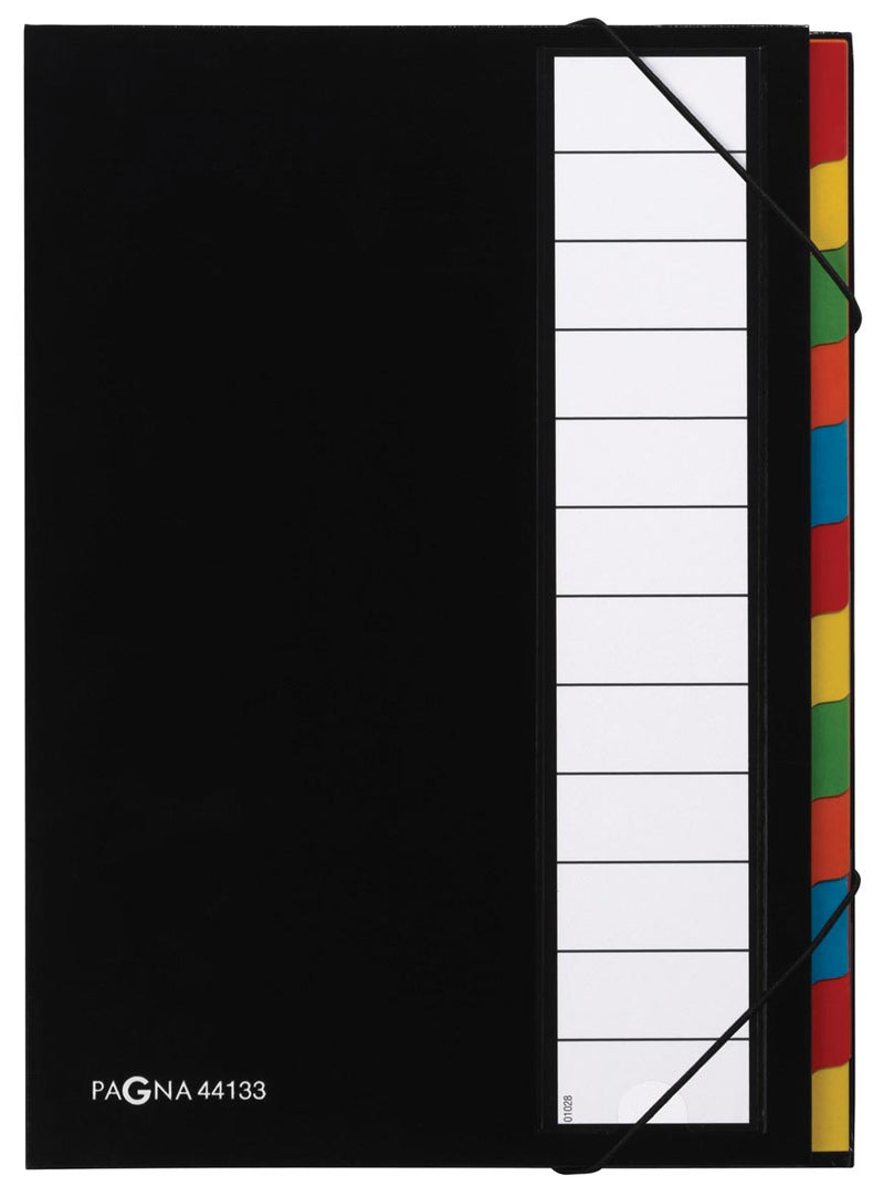 Pagna - sorting folder for ft A4, 12 compartments, black