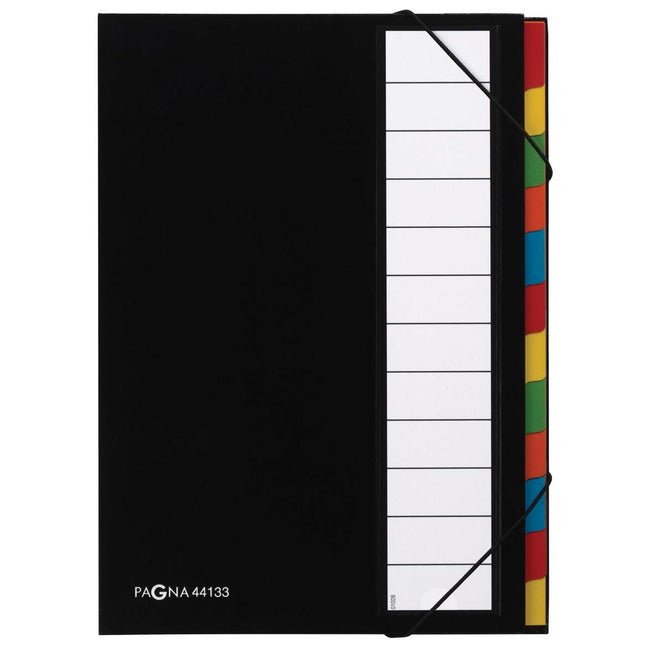 Pagna -   sorteermap voor ft A4, 12 compartimenten, zwart