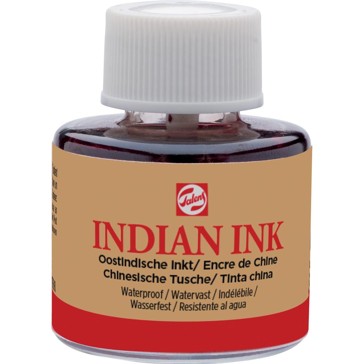 Talens -  Oostindische inkt, flesje van 11 ml, zwart