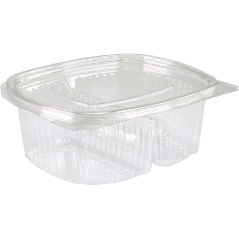 Klika - Bak | Gerecycled PET | 2-vaks | 750ml | saladebak | 172x144x62mm | transparant | 400 stuks