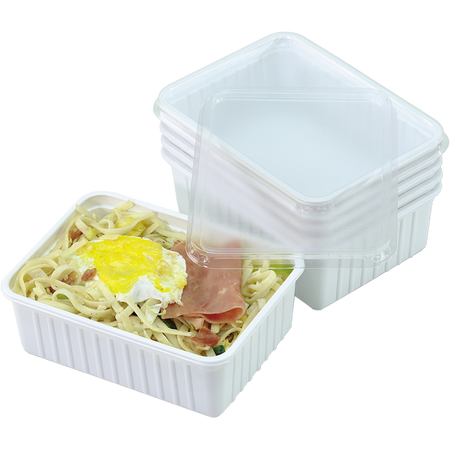 Klika -  Bak | PS | 1000ml | incl. Deksel | kilobak | 180x135x60mm | wit | 200 stuks