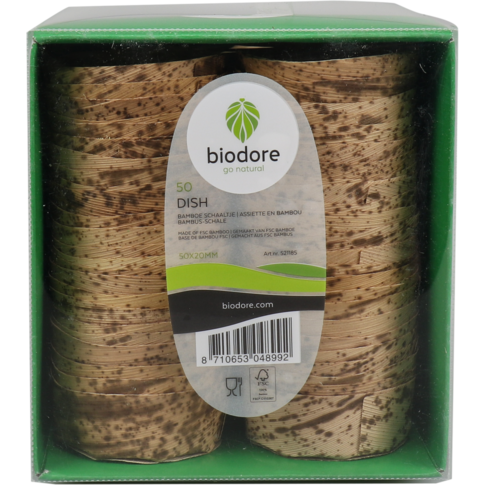 Biodore - Cup | bamboe | Ø 50mm | 20mm | naturel | 50 stuks