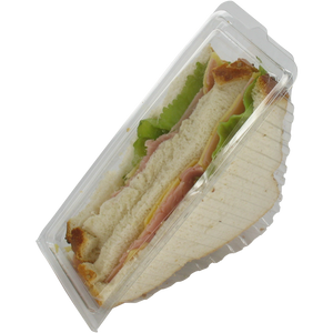 Klika - Ampolla | caja de sándwich | PET reciclado | 165x64x80mm | transparente | 500 piezas