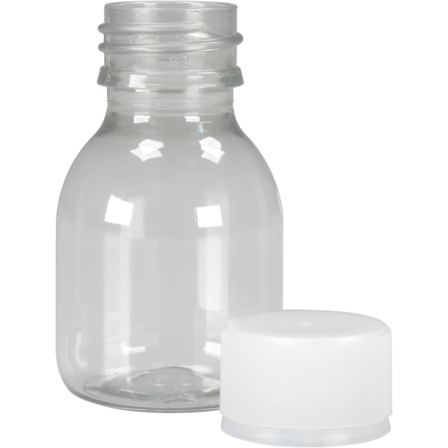 Klika -  Fles | petfles | Gerecycled PET | met dop | 60ml | transparant | 144 stuks