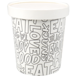 Klika - Tasse de soupe | Mots 2.0 | Cardboard + PE | 450 ml | 16oz | blanc noir 25 pièces