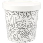 Klika - Tasse de soupe | Mots 2.0 | Cardboard + PE | 750 ml | 26oz | blanc noir 25 pièces