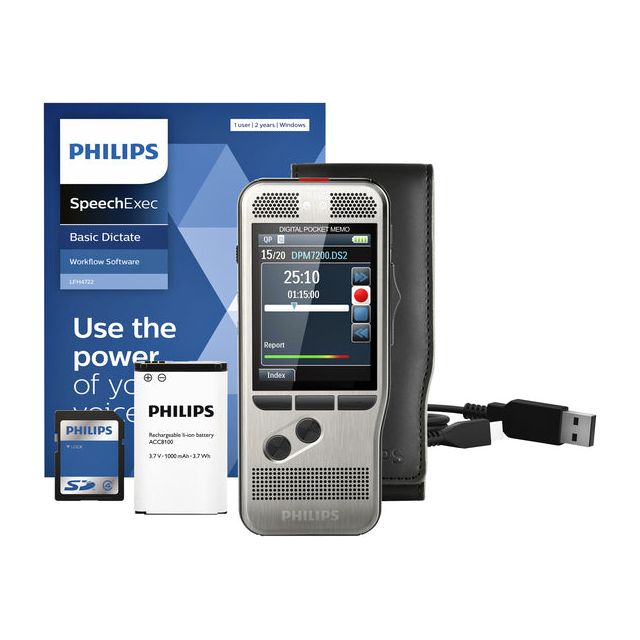 Philips - DICTATION DÉPECINE PHILIPS POCKEM MEMO DPM 7200/02 | 1 pièce