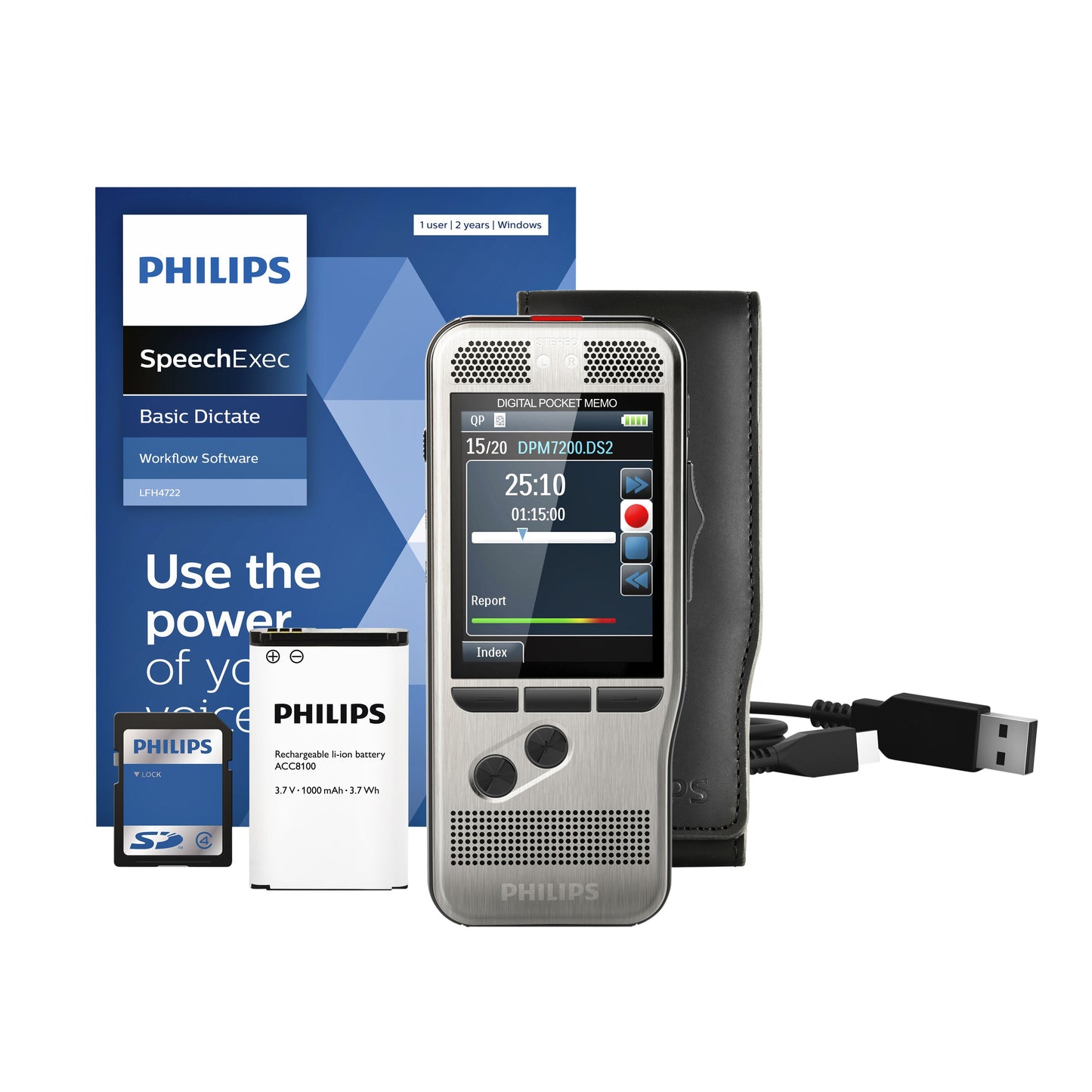 Philips - Máquina de dictado PocketMemo DPM7200
