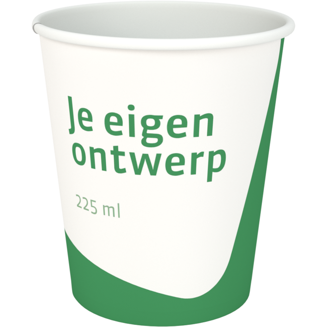 Klika - Kaffeetasse | Ihr eigenes Design Karton + PE | Einzelne Wände 225ml | 8oz | 88 mm | 1000 Stücke