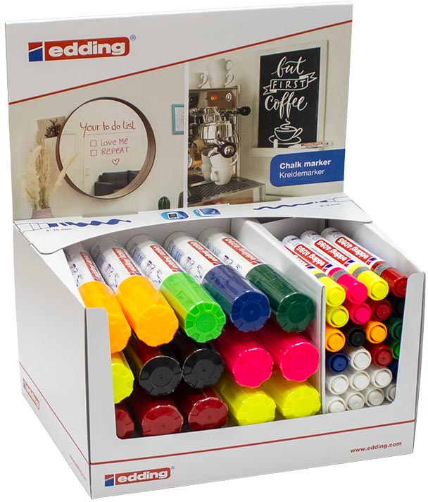 Edding -  Krijtmarker e-4090, e-4095, display van 44 stuks