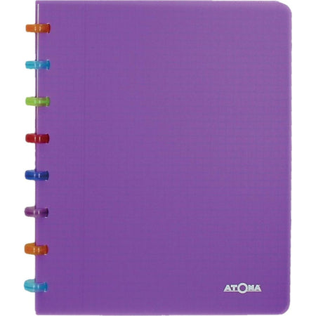 Quaderno Atoma - Tutti Frutti, ft A5, 144 pagine, a righe, viola trasparente
