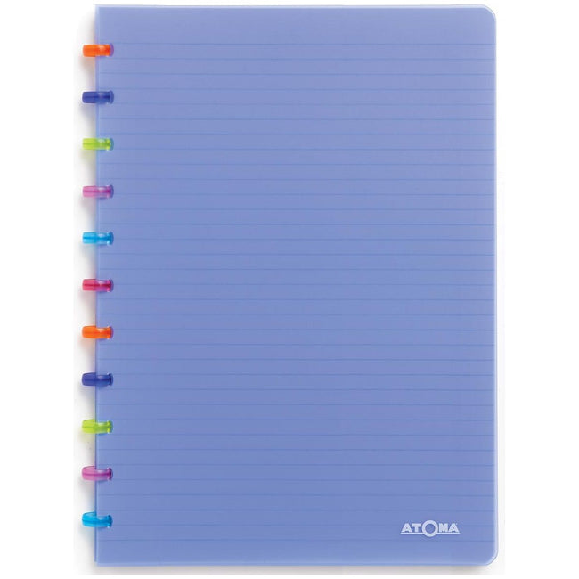 Atoma - Tutti Frutti schrift, ft A4, 144 bladzijden, gelijnd, transparant blauw