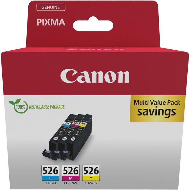 Canon - inktcartridge CLI-526, 3 x 9 ml, OEM 4540B019, 3 kleuren