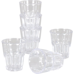 Goldplast - Glas | Shotglas | Wiederverwendbar | San | 40 ml | Transparent 6 Stück