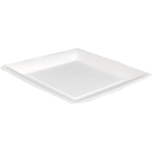 Assiette Biodore | carré | 1 compartiment | carton | 23x23cm | blanc | 100 pieces