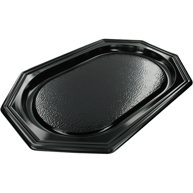 Klika - Skala | Catering -Skala Recyceltes Haustier | 8-Corner | 550x335x25mm | Schwarz | 10 Stück