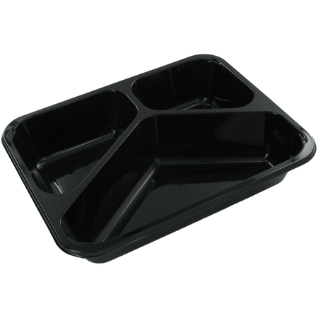 Klika -  Bak | CPET | 3-vaks | menubak | 227x178x43mm | zwart | 420 stuks